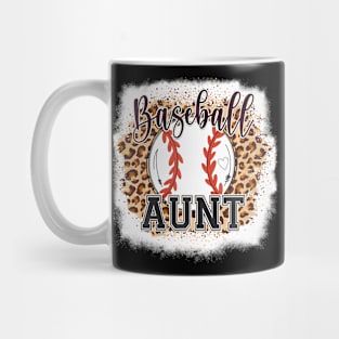 Baseball Aunt Leopard Bleached Womens Baseball Mothers Day Mug